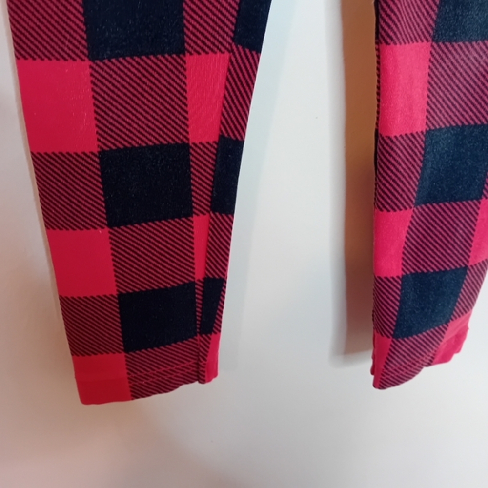 👶2/$15👶Toddler Girl's Carter's Plaid Leggings Winter Fall Red Black Size 3T - Picture 6 of 8